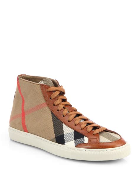 women's burberry high top sneakers.